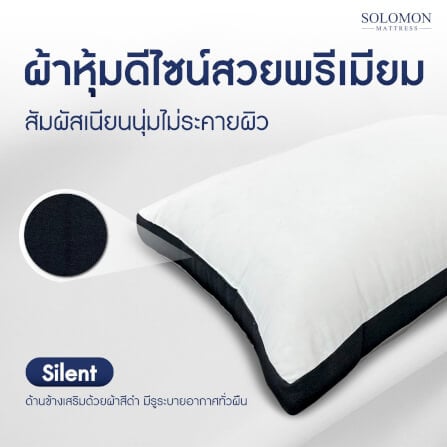 หมอนหนุนสุขภาพ SIZE L SOLOMON ใย 2,500 คุณภาพพรีเมียม รุ่น SILENT_4